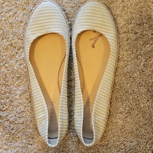 J. Crew Women's Striped Flats - Blue and White